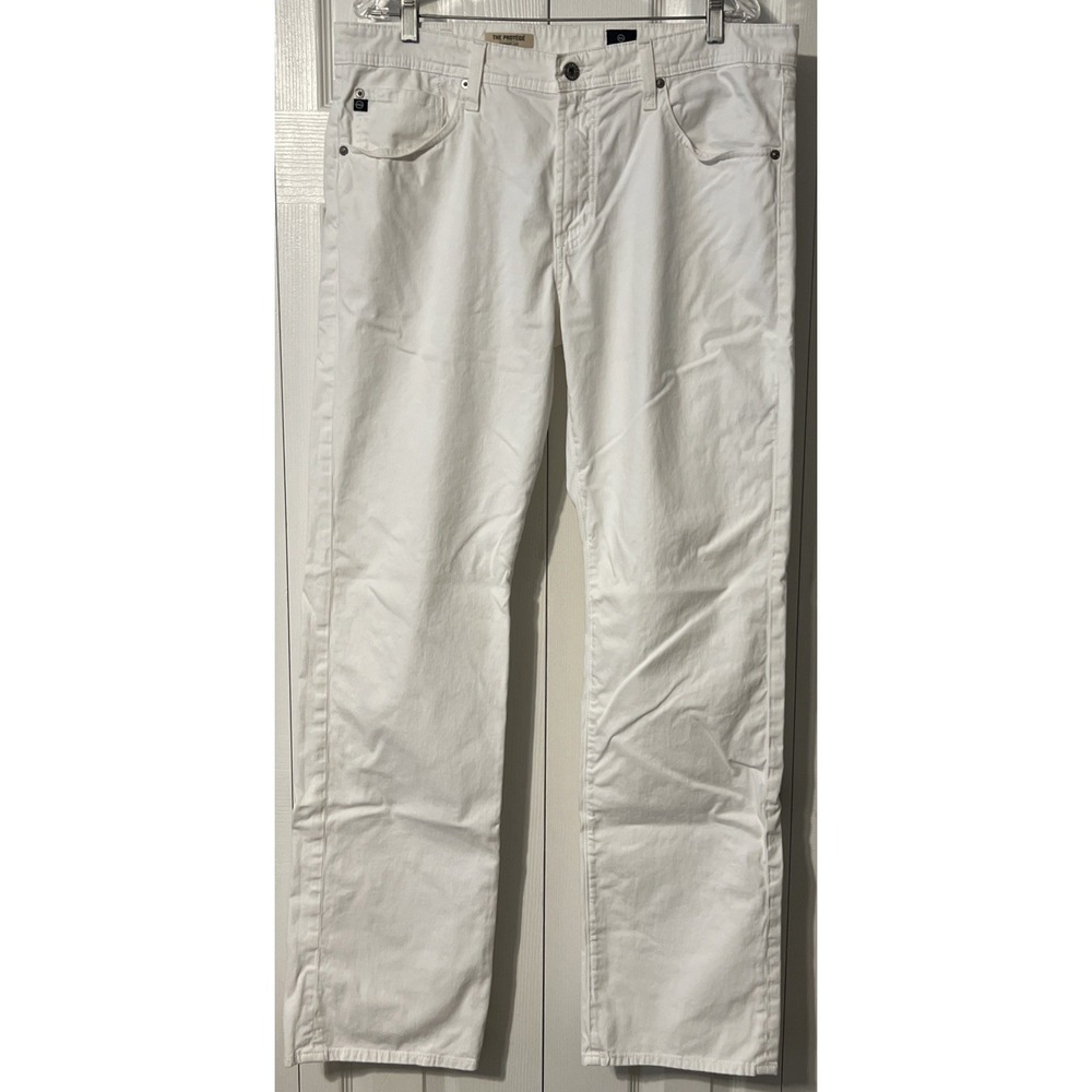 Adriano Goldschmied Protege Straight Leg White Denim Jeans Size 36x34 (37x36) - Picture 9 of 11